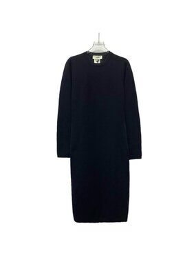 Fendi Black Monogram Lined Wool Knit Long-Sleeve Dress (2022 Collection)